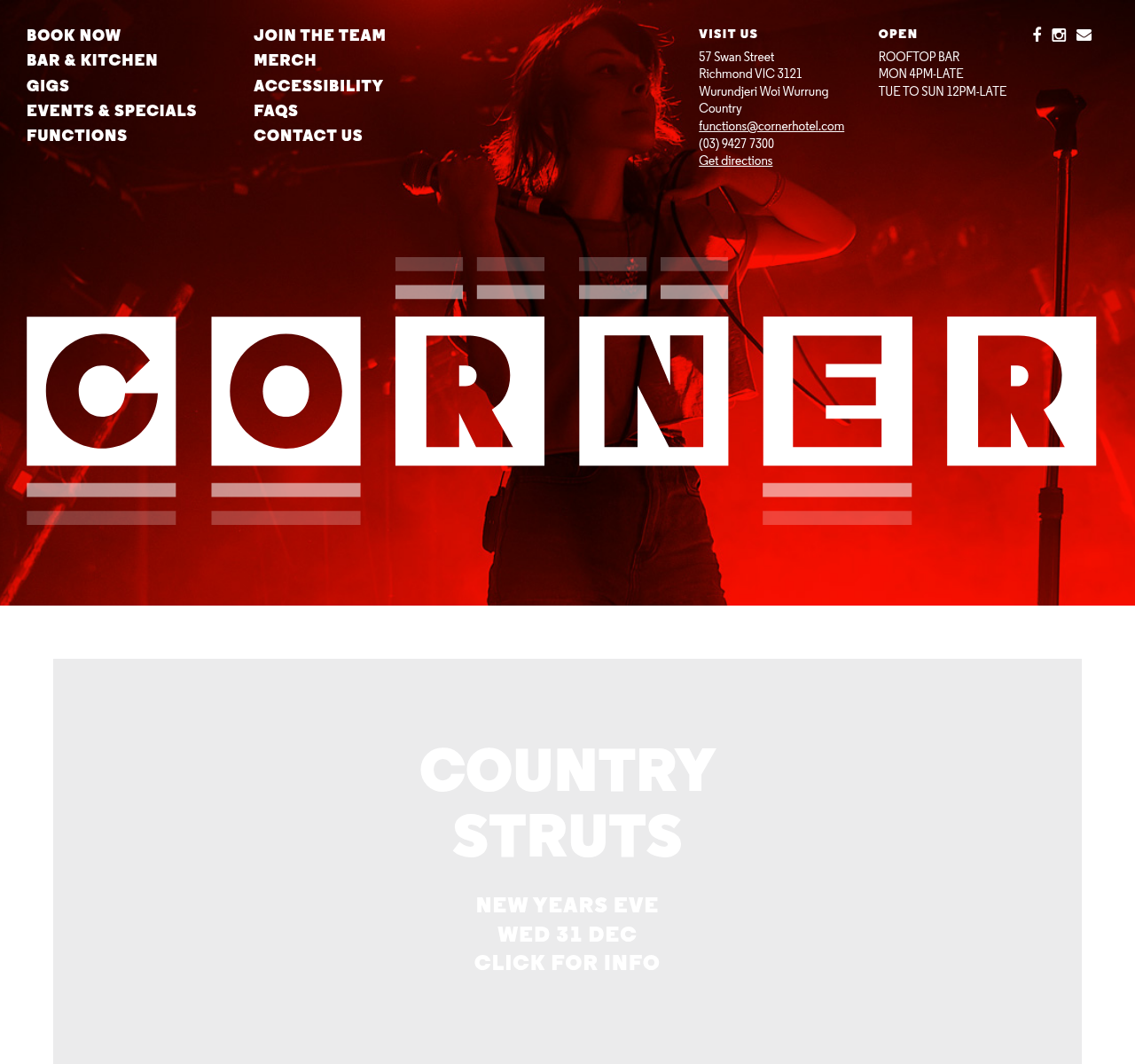 Screenshot of https://www.cornerhotel.com/