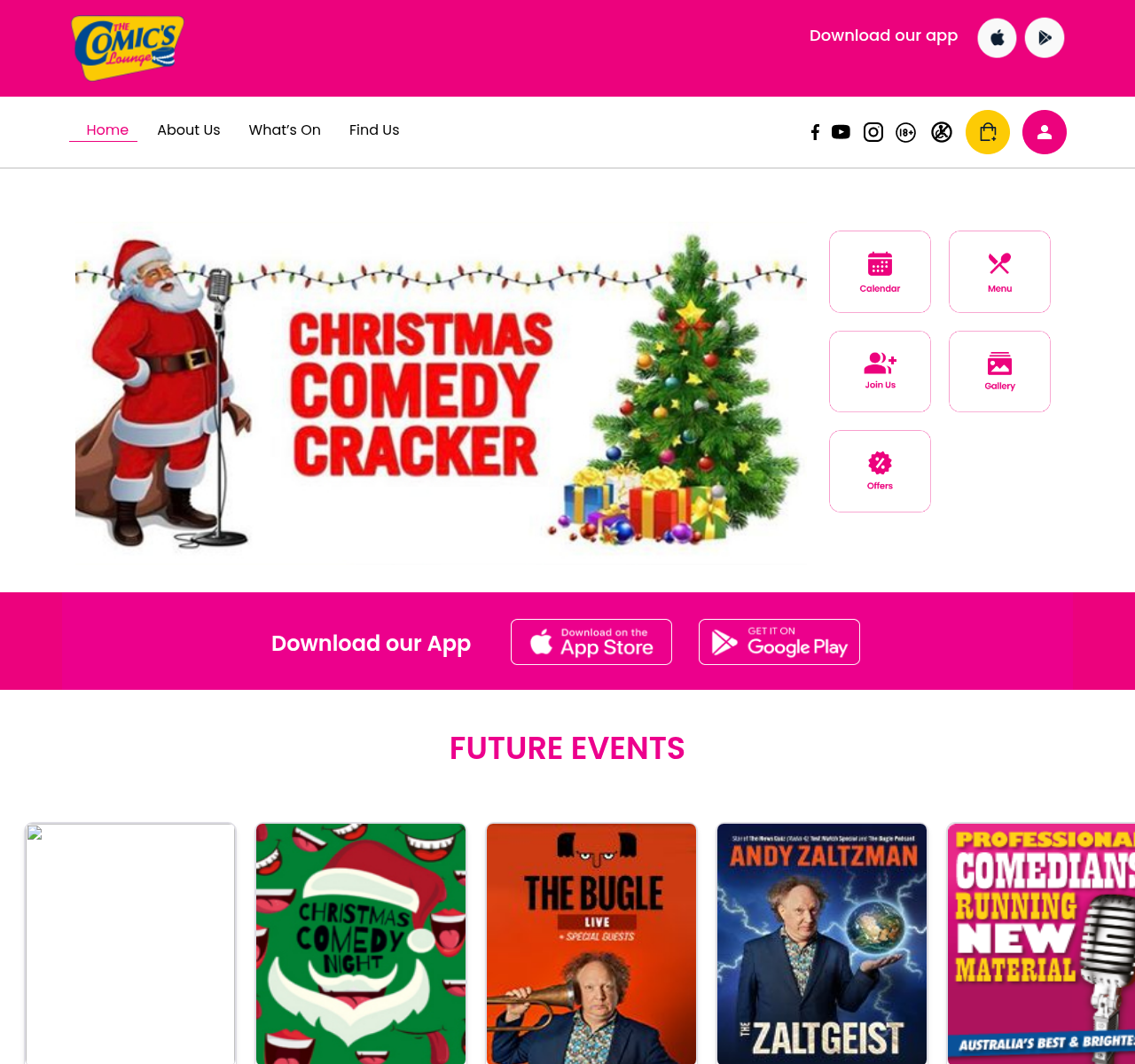 Screenshot of https://www.thecomicslounge.com.au